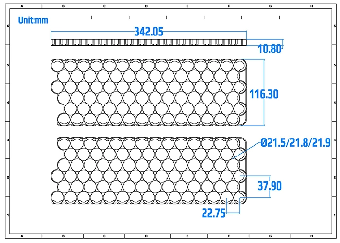 Assembly Diagram of 21700 HaiBa Bracket Nickel Sheet