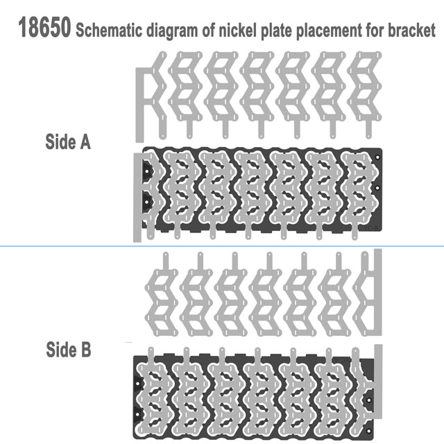 Dimension Drawing of Nickel Sheet for Lithium Battery Bracket 18650